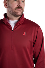 Quarter Zip Fleece Pullover ™ - Red Heather (Red)