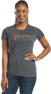 Justin Women's Original Logo Tee ™ - Charcoal (Grey)