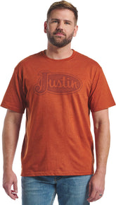 Justin Men's Logo Tee ™ - Rust Heather (Orange)