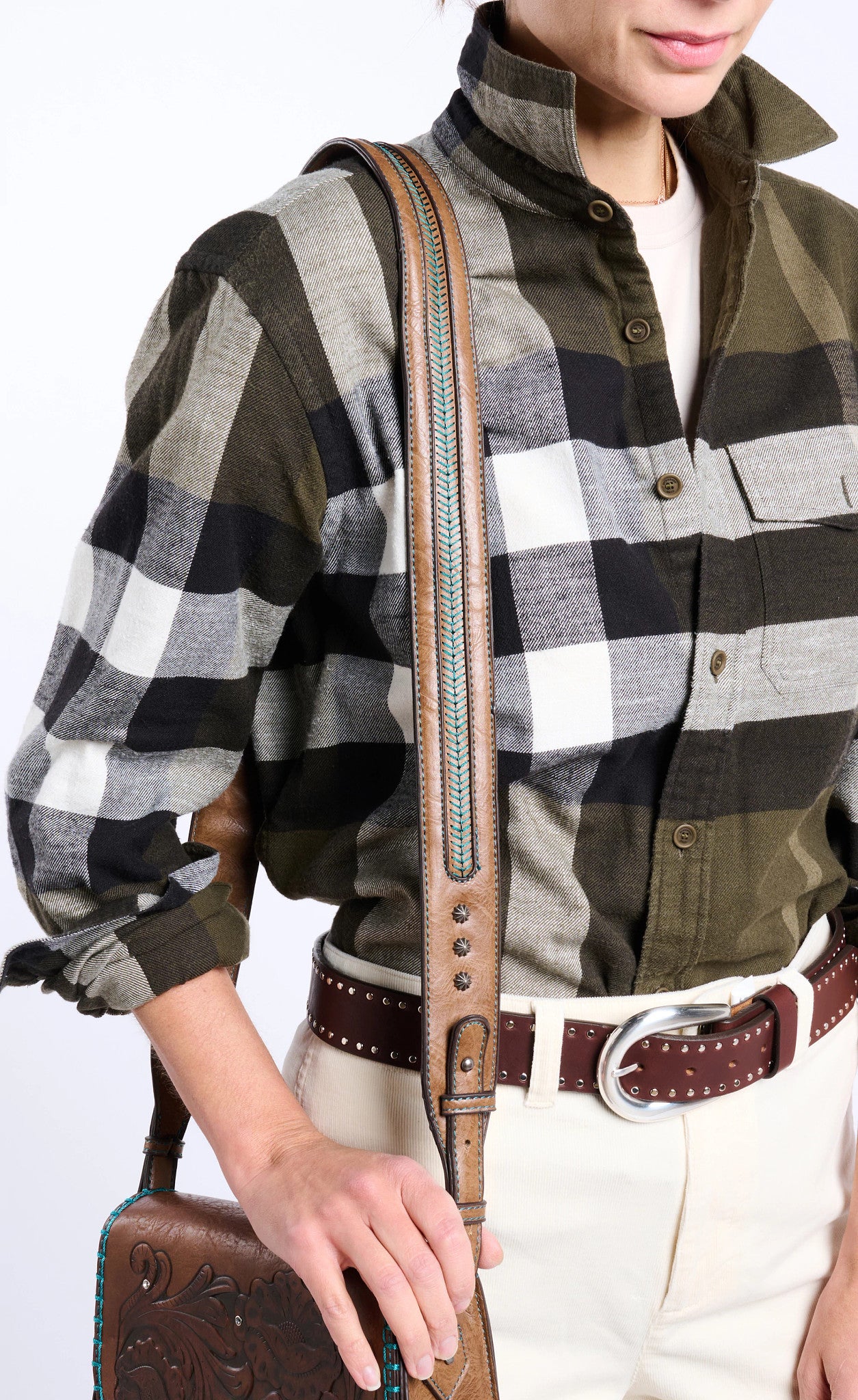 Embossed Saddle Bag ™ - Pecan (Brown)