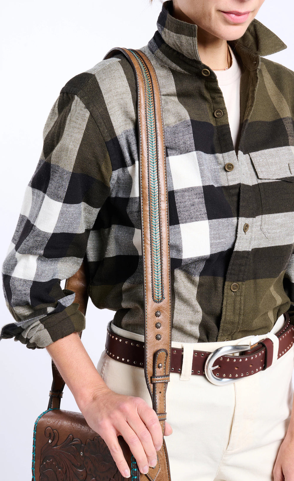 Embossed Saddle Bag ™ - Pecan (Brown)