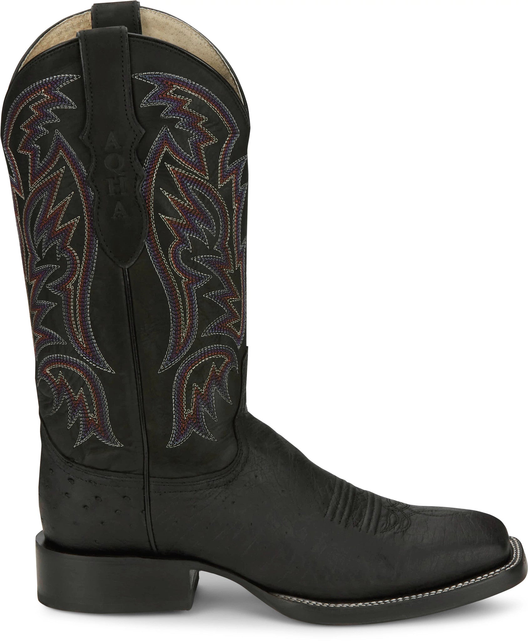 Three Bars - Smooth Ostrich ™ - Black