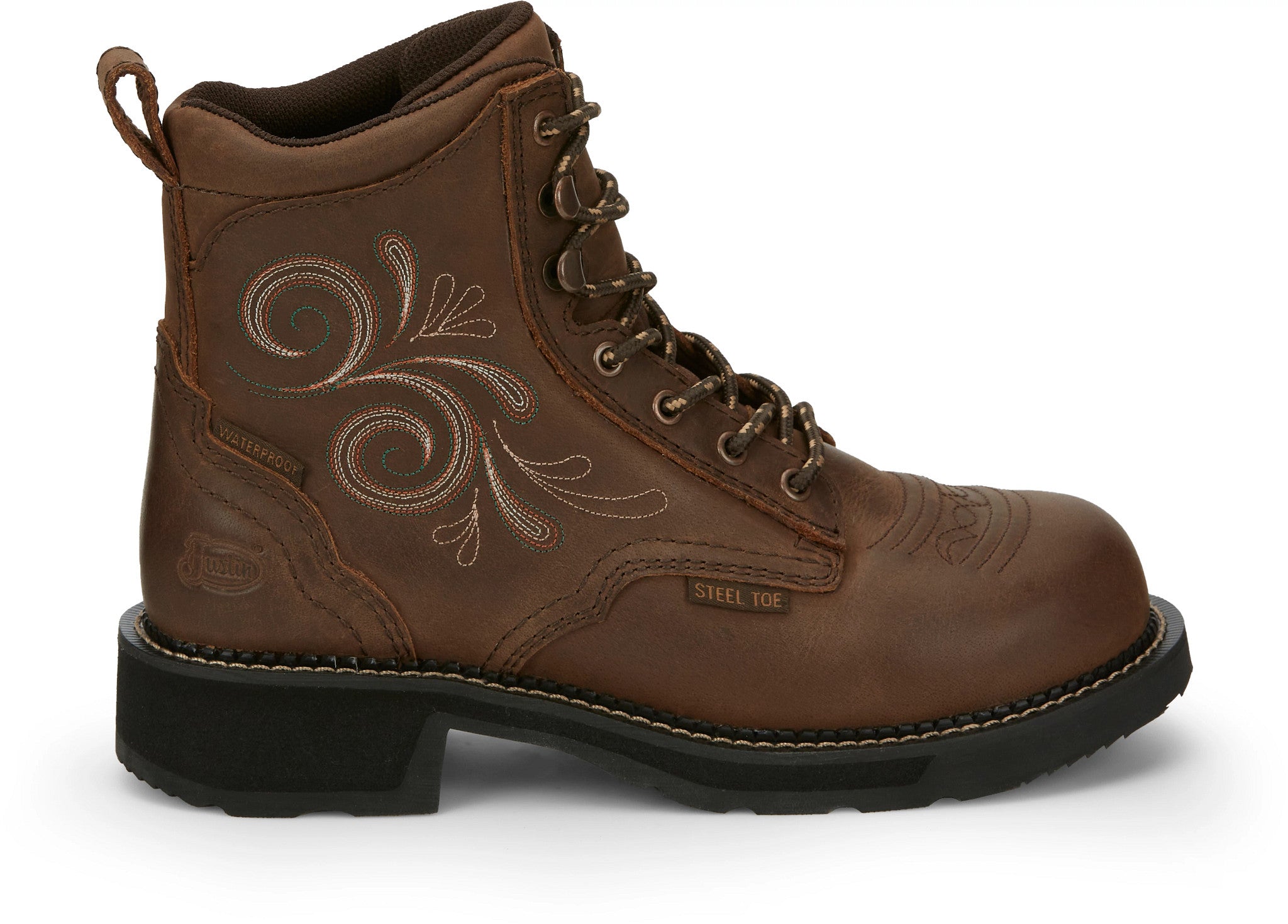Katerina 6" Steel Toe Waterproof Work Boot ™ - Aged Bark (Brown)