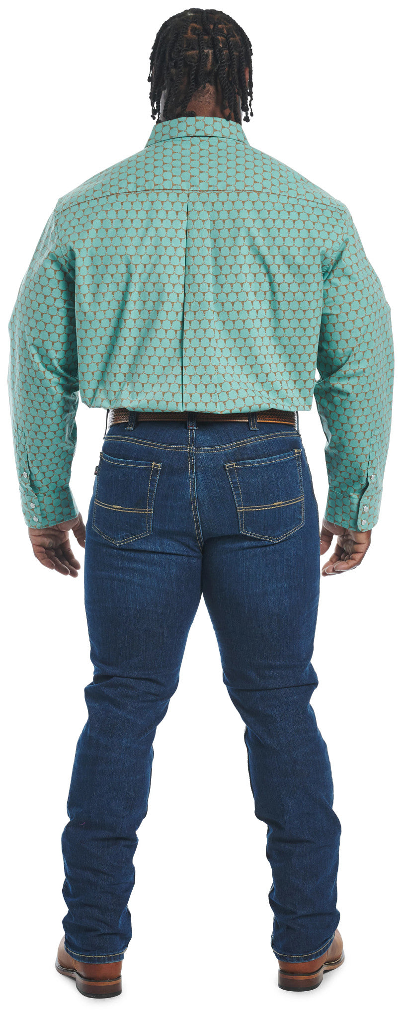 Hj Justin & Son Snap Shirt ™ - Green Cow Hive (Prints)