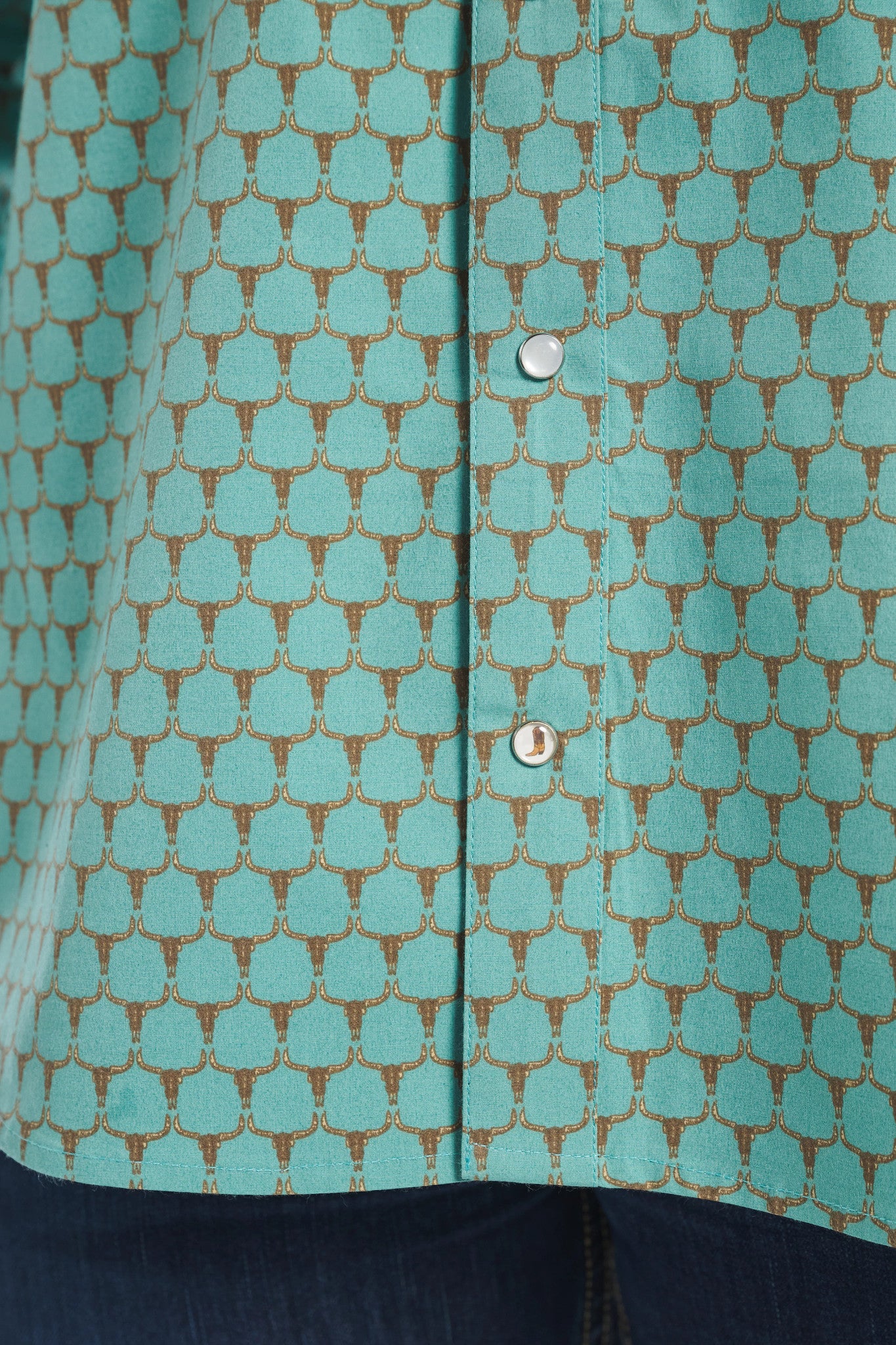 Hj Justin & Son Snap Shirt ™ - Green Cow Hive (Prints)