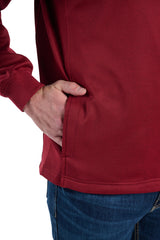 Quarter Zip Fleece Pullover ™ - Red Heather (Red)