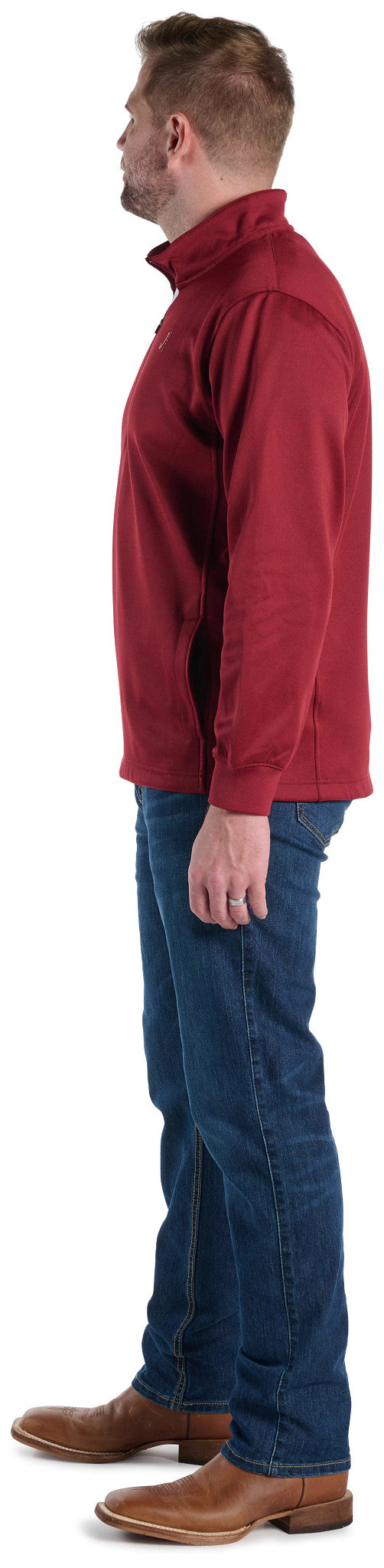 Quarter Zip Fleece Pullover ™ - Red Heather (Red)