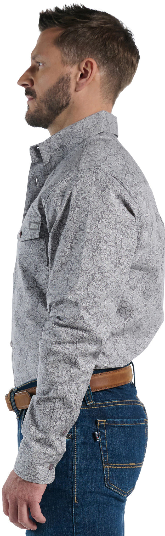 Buckskin Mens Woven Shirt ™ - Grey Paisley (Grey)