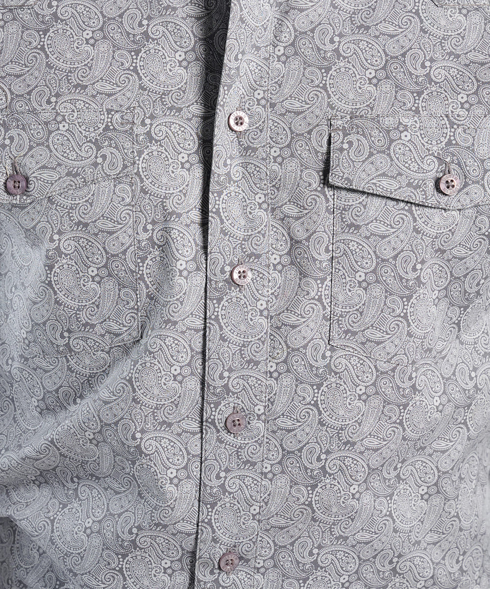 Buckskin Mens Woven Shirt ™ - Grey Paisley (Grey)