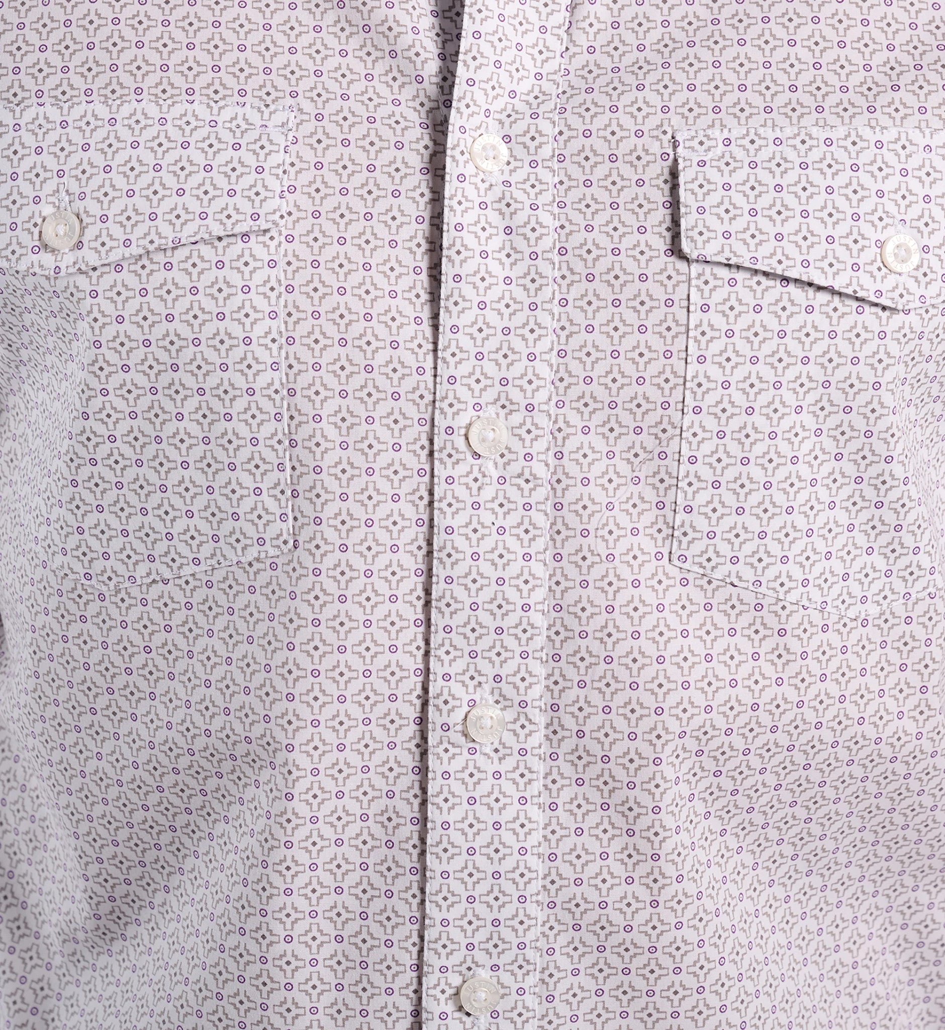 American Paint Mens Woven Shirt ™ - White Grey Geocross (White)
