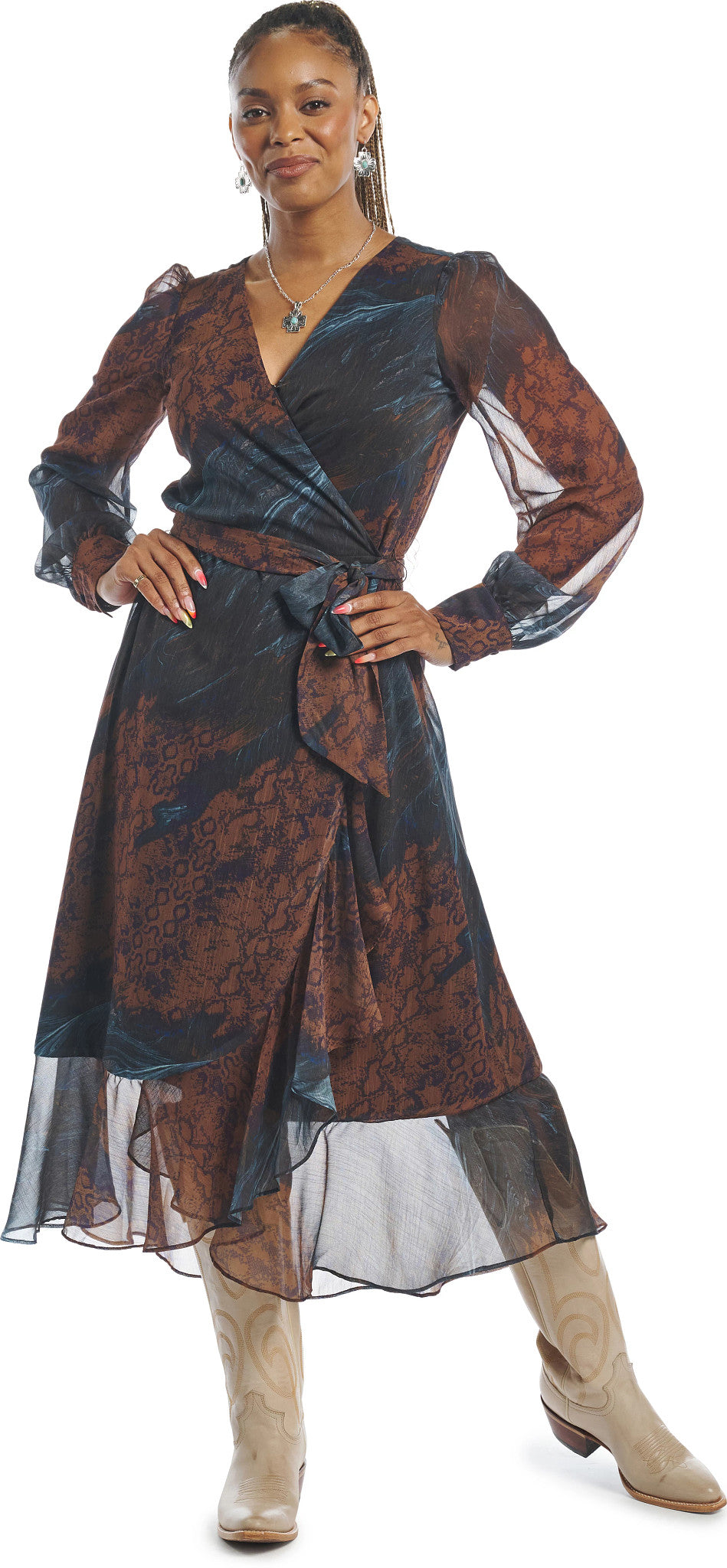 Justin Women's Wrap Maxi Dress ™ - Multicolor