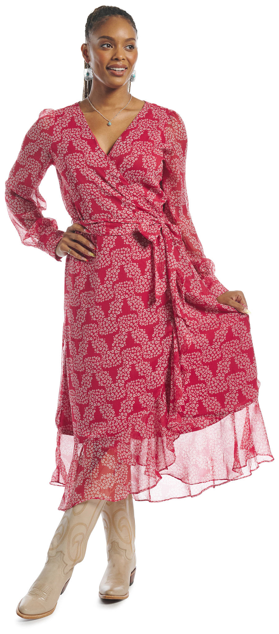 Justin Women's Wrap Maxi Dress ™ - Red