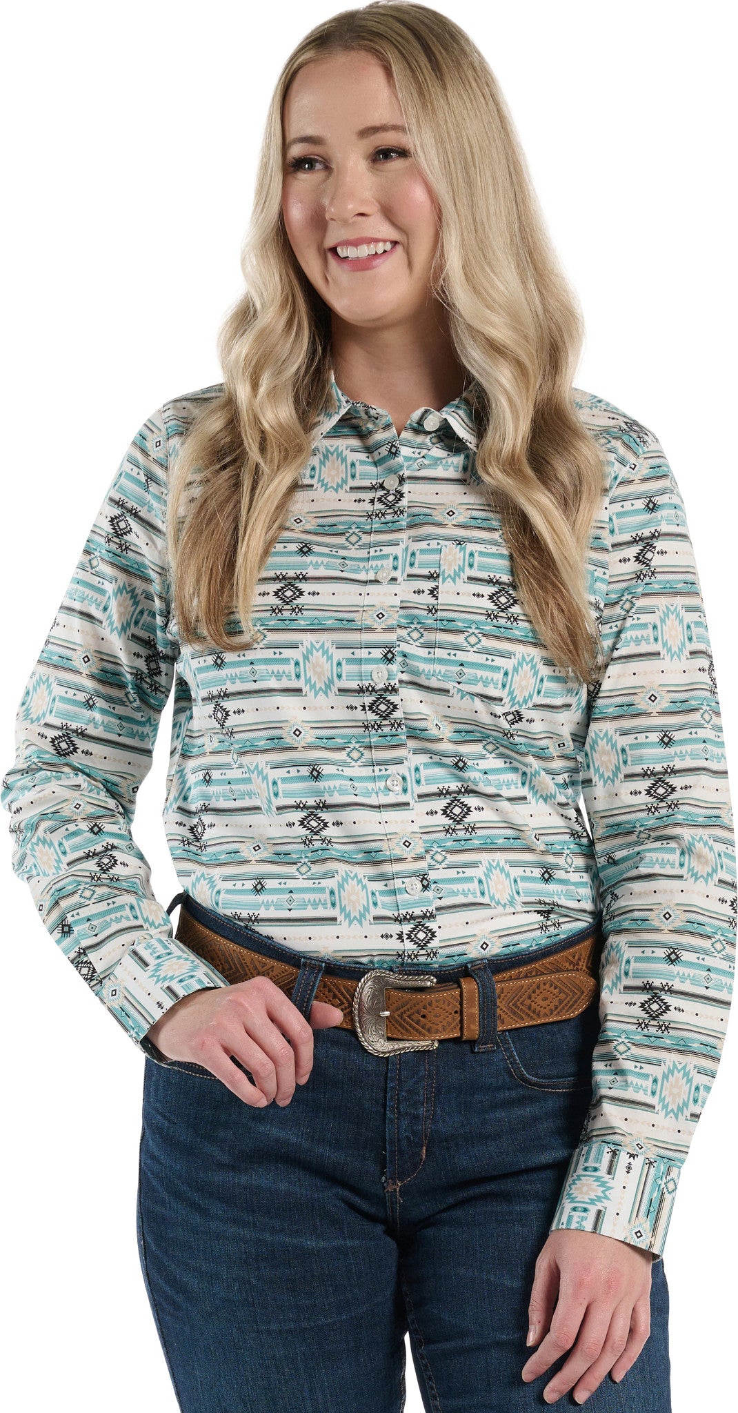 Justin Women's Woven Shirt ™ - Turquoise (Multicolor)