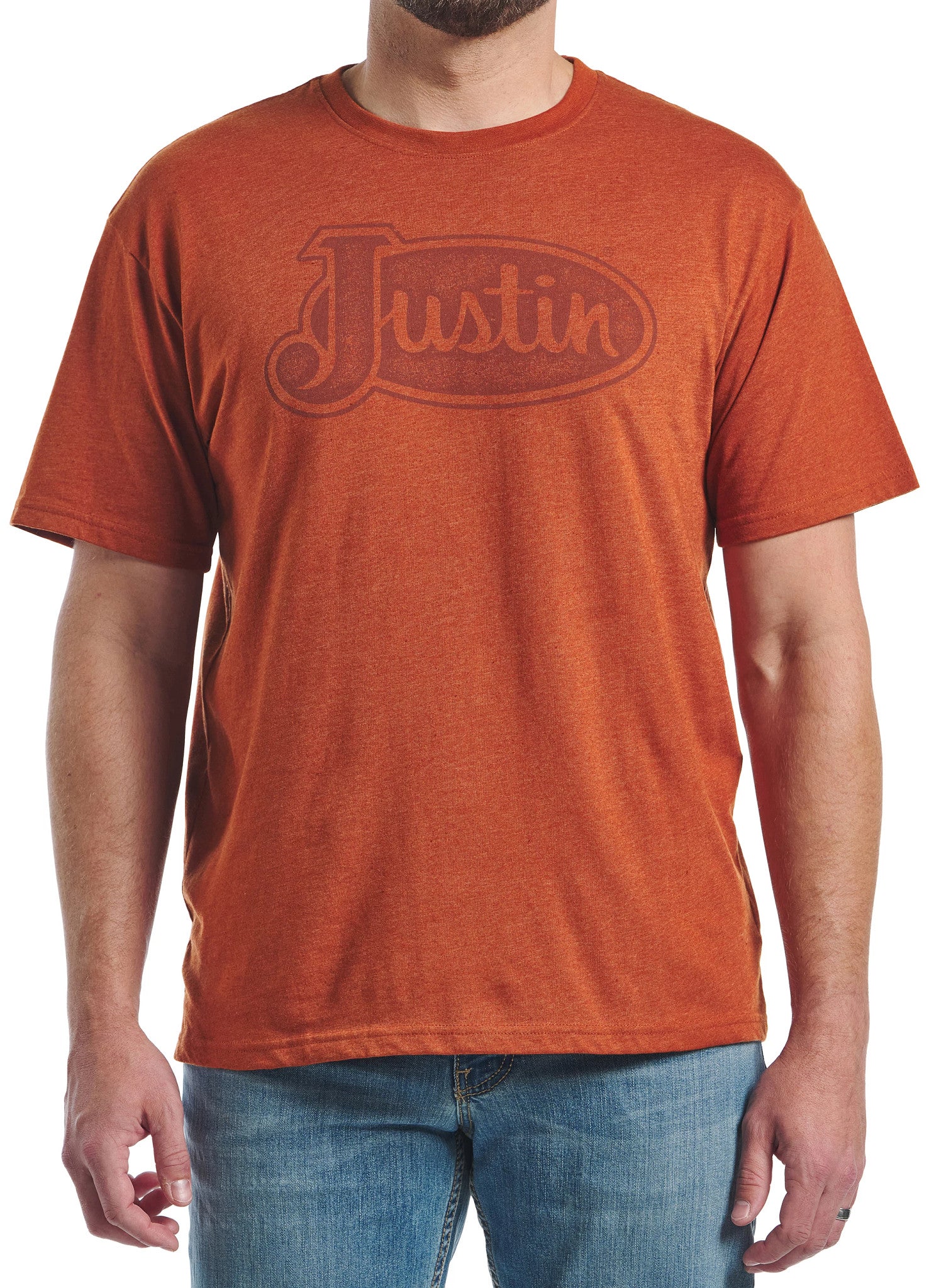 Justin Men's Logo Tee ™ - Rust Heather (Orange)
