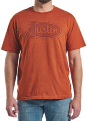 Justin Men's Logo Tee ™ - Rust Heather (Orange)