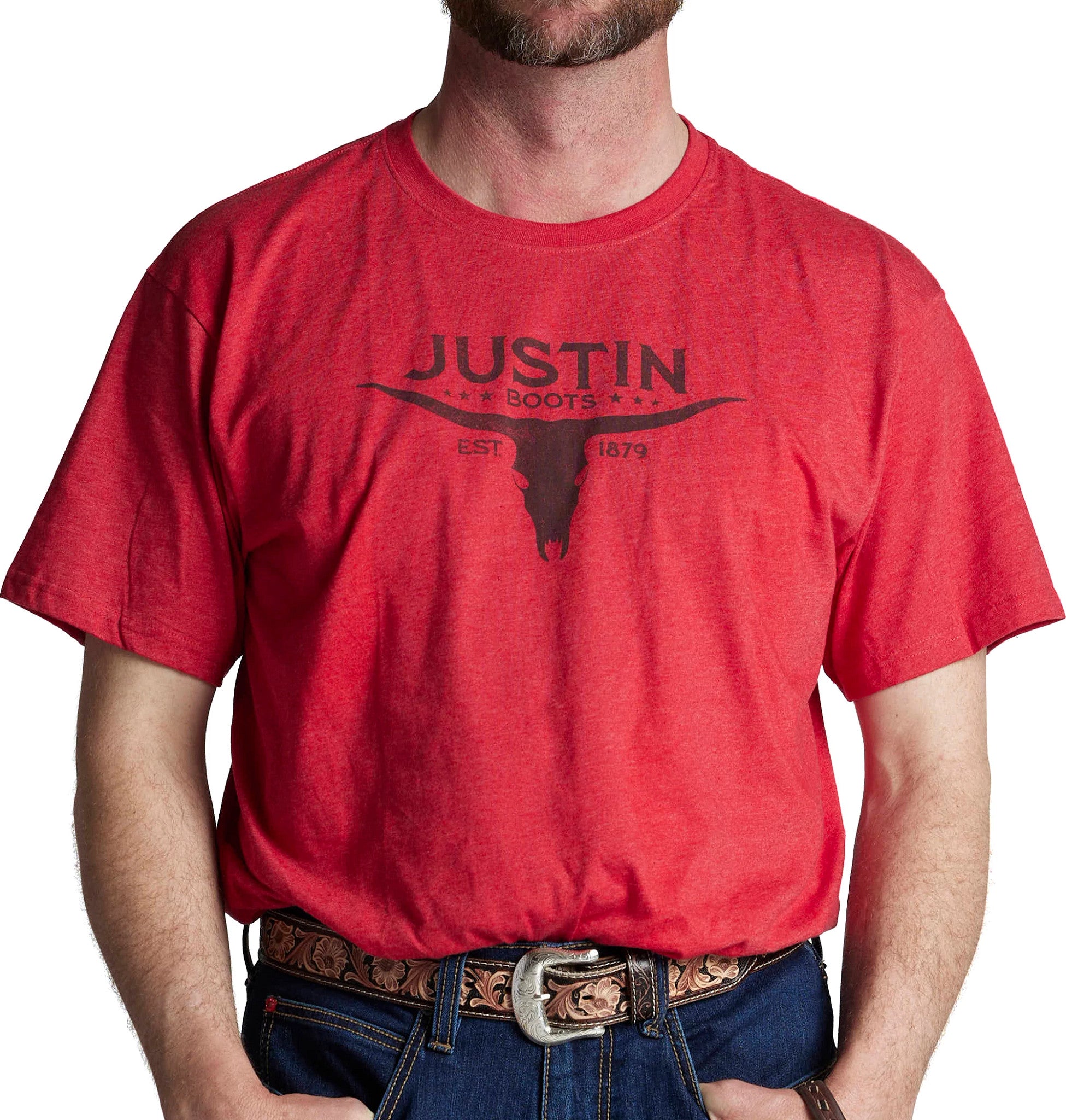 Justin Men's Bull Skull Tee ™ - Red