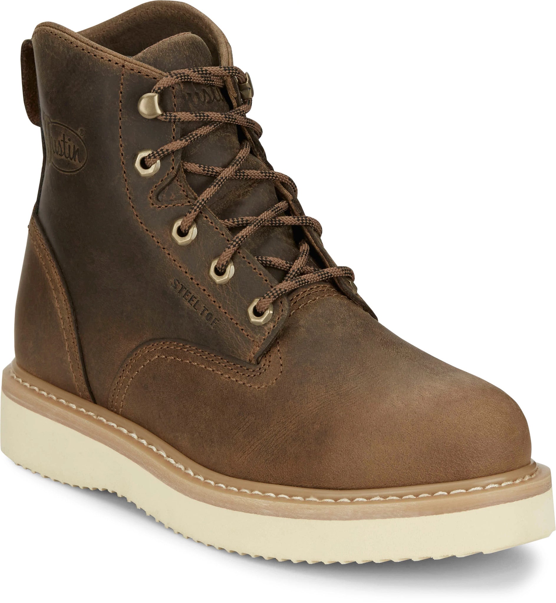 Maxwell 6" Steel Toe Lace Up ™ - Peanut Tan (Brown)