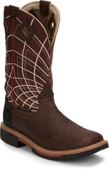 Derrickman 12" Waterproof ™ - Brown Ostrich Print (Brown)
