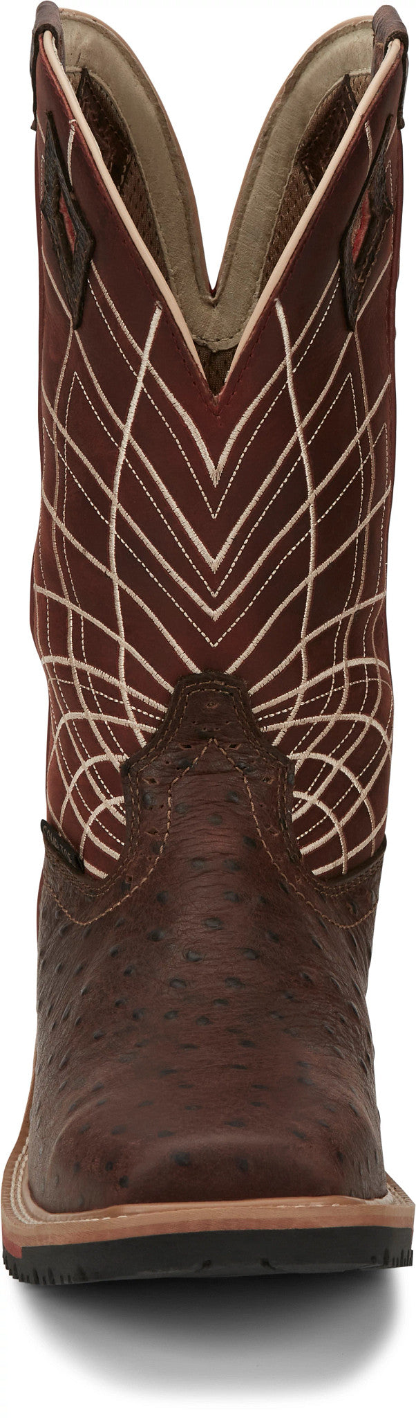 Derrickman 12" Waterproof Comp Toe ™ - Walnut Ostrich Print (Brown)