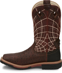 Derrickman 12" Waterproof Comp Toe ™ - Walnut Ostrich Print (Brown)