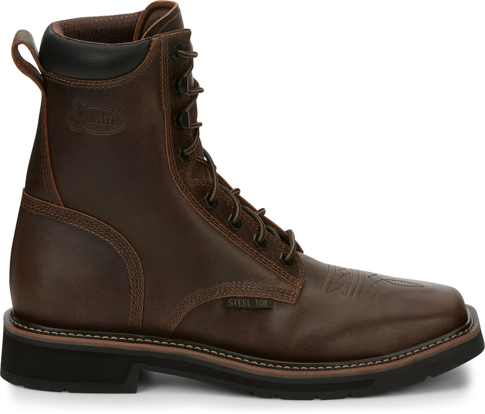Pulley 8" Steel Toe ™ - Aged Bark (Brown)
